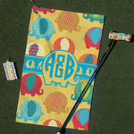 Cute Elephants Golf Towel Gift Set (Personalized)