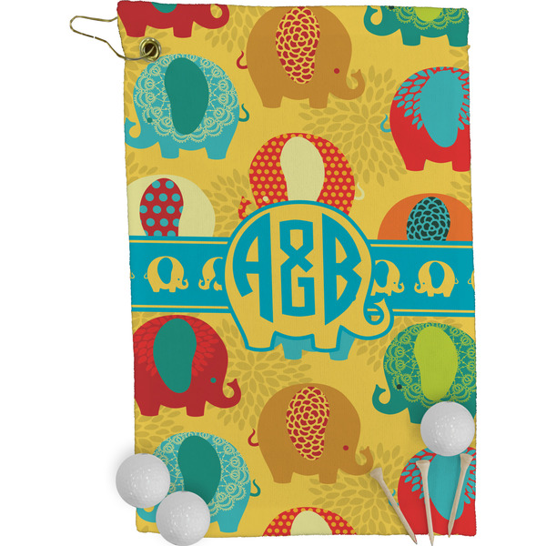 Cute Elephants Golf Towel (Personalized)