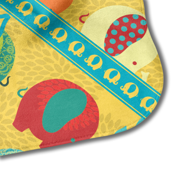 Cute Elephants Hooded Baby Towel- Detail Corner
