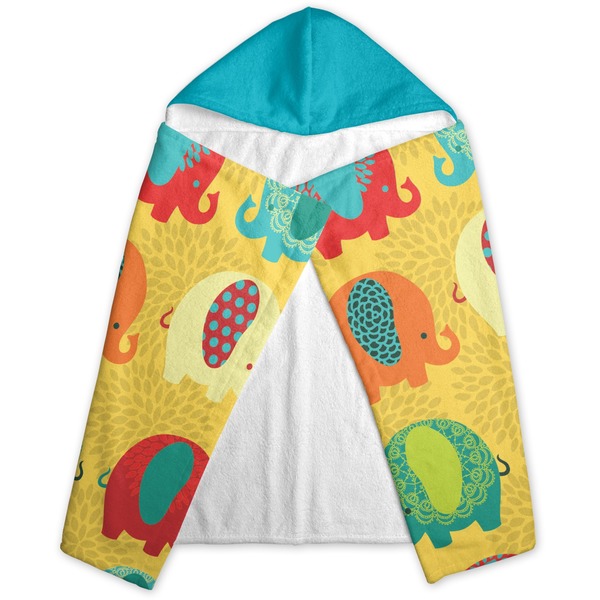 Cute Elephants Hooded Towel - Folded