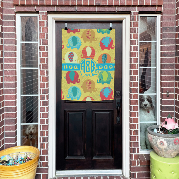 Cute Elephants House Flags - Double Sided - (Over the door) LIFESTYLE