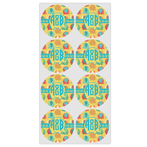 Cute Elephants Icing Circle - Medium - Set of 8