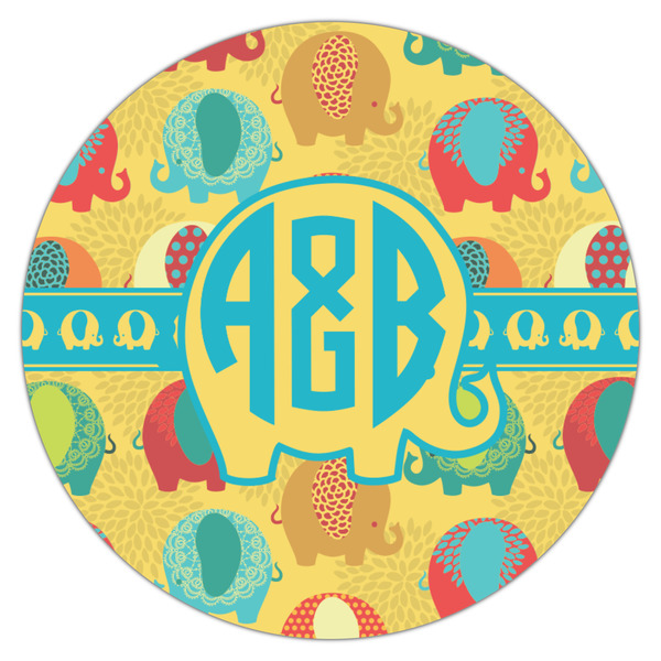 Cute Elephants Icing Circle - Medium - Single