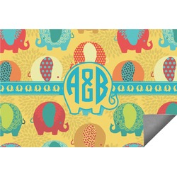 Cute Elephants Indoor / Outdoor Rug (Personalized)