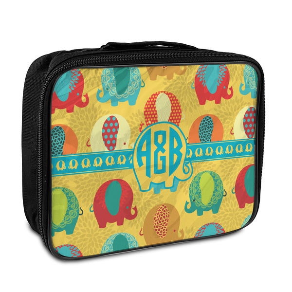 Custom Cute Elephants Insulated Lunch Bag (Personalized)