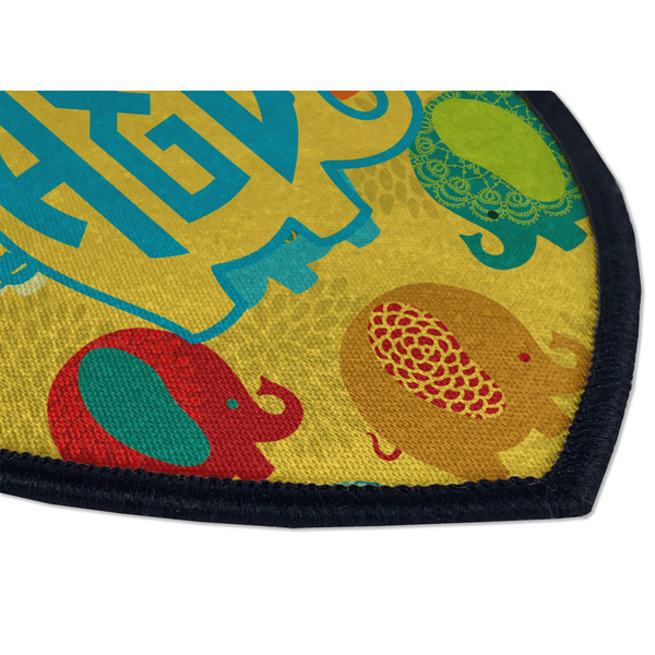 Cute Elephants Iron on Shield 3 Detail