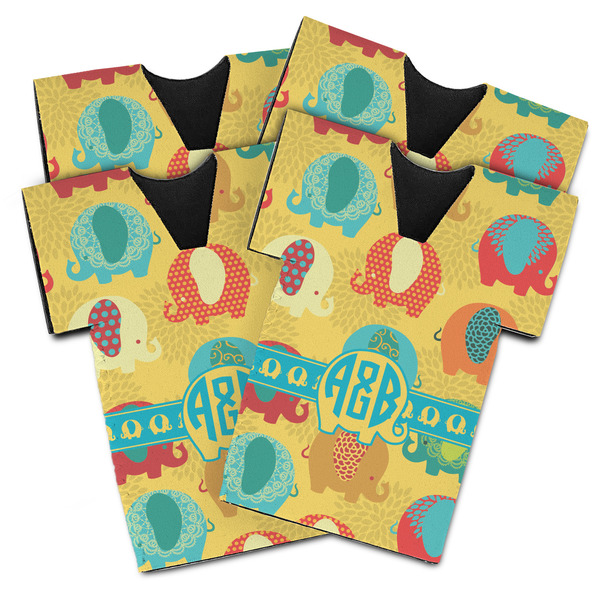 Cute Elephants Jersey Bottle Cooler - Set of 4 - MAIN (flat)