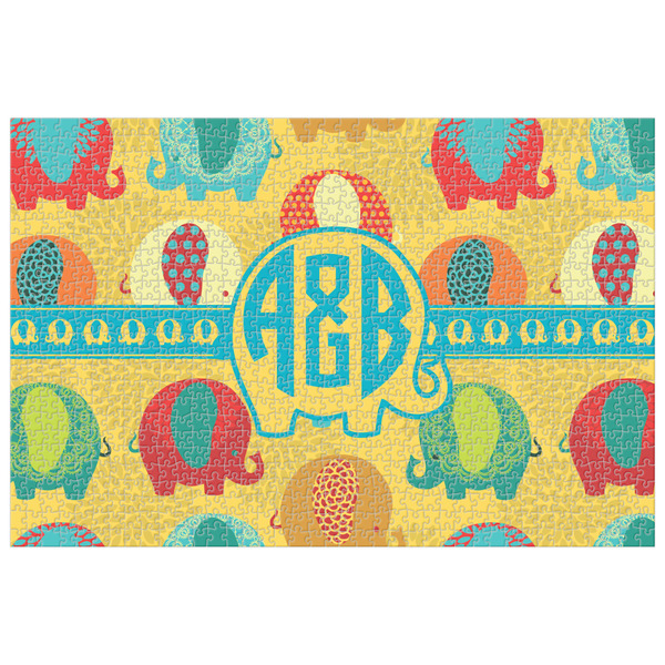 Custom Cute Elephants Jigsaw Puzzle - 1000-piece (Personalized)