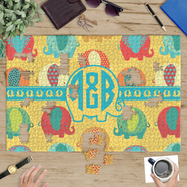 Cute Elephants Jigsaw Puzzle 1014 Piece - In Context