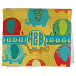 Cute Elephants Kitchen Towel - Poly Cotton w/ Couple's Names
