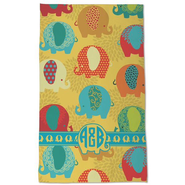 Cute Elephants Kitchen Towel - Poly Cotton - Full Front