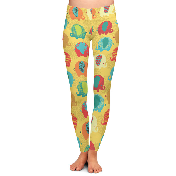 Custom Cute Elephants Ladies Leggings - Small