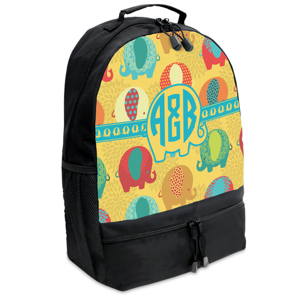 Custom Cute Elephants Backpacks - Black (Personalized)
