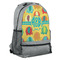 Cute Elephants Large Backpack - Gray - Angled View