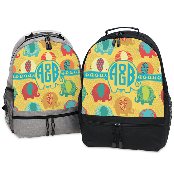 Cute Elephants Large Backpacks - Both