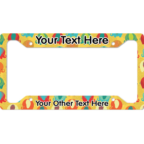 Custom Cute Elephants License Plate Frame - Style A (Personalized)