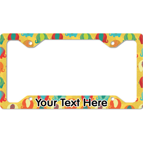 Custom Cute Elephants License Plate Frame - Style C (Personalized)
