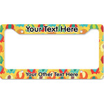 Cute Elephants License Plate Frame - Style B (Personalized)