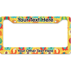 Cute Elephants License Plate Frame - Style B (Personalized)