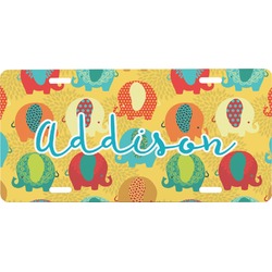 Cute Elephants Front License Plate (Personalized)
