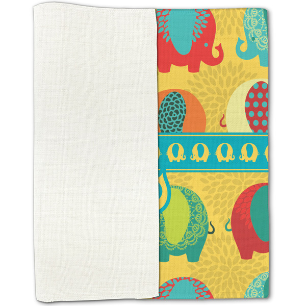 Cute Elephants Linen Placemat - Folded Half