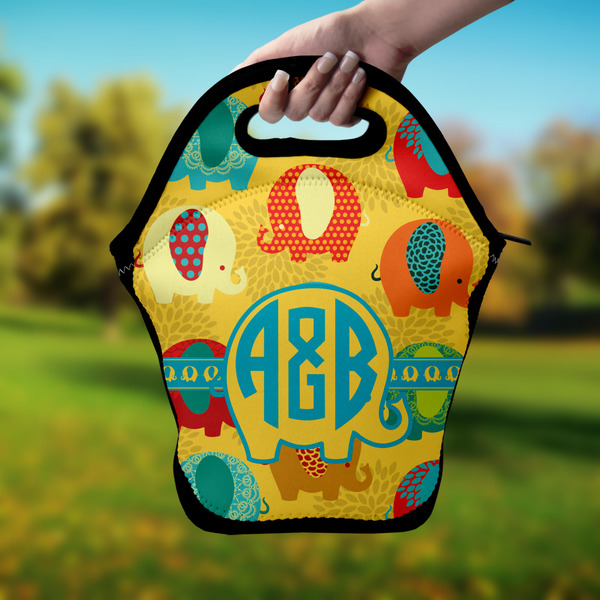 Cute Elephants Lunch Bag - Hand