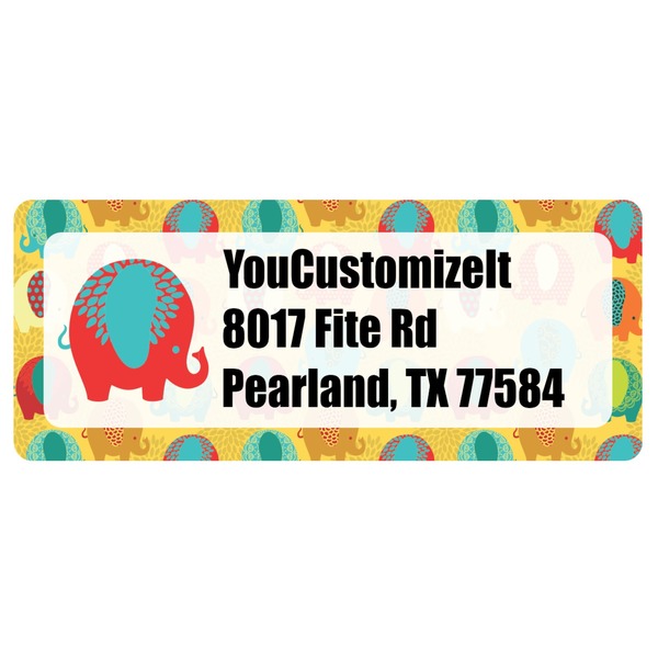 Custom Cute Elephants Return Address Labels (Personalized)