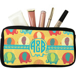 Cute Elephants Makeup / Cosmetic Bag - Small (Personalized)
