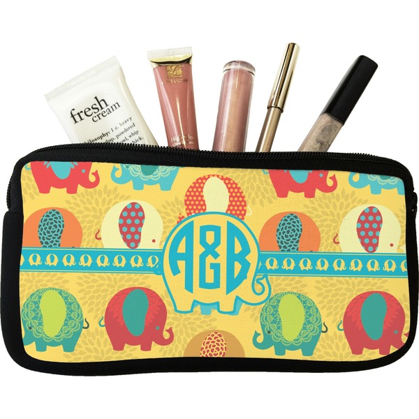 Custom Cute Elephants Makeup / Cosmetic Bag (Personalized)