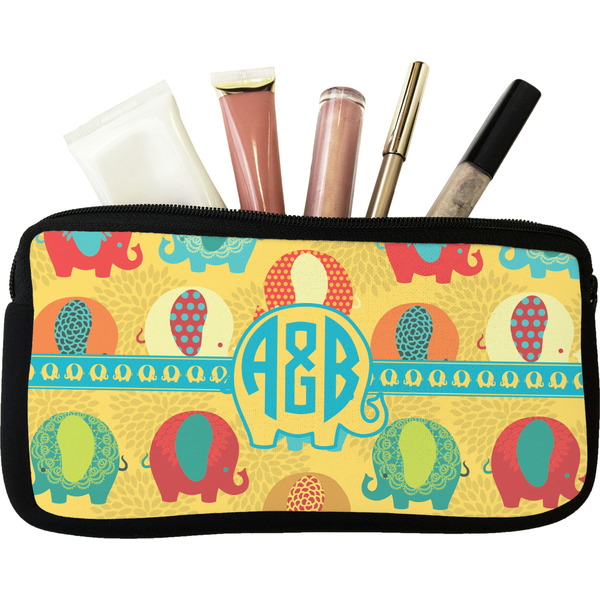 Custom Cute Elephants Makeup / Cosmetic Bag (Personalized)