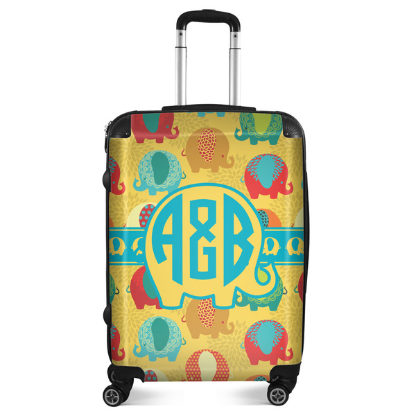 Custom Cute Elephants Suitcase - 24" Medium - Checked (Personalized)