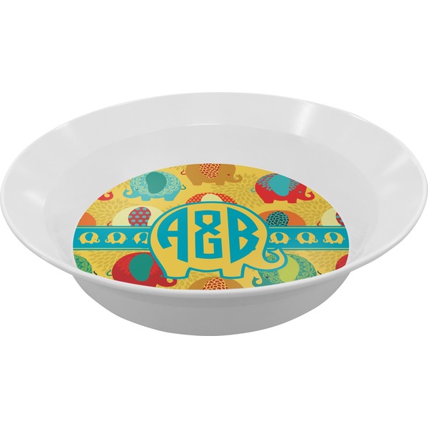 Custom Cute Elephants Melamine Bowl (Personalized)