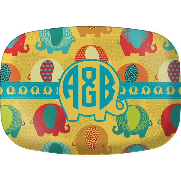 Custom Cute Elephants Melamine Platter (Personalized)