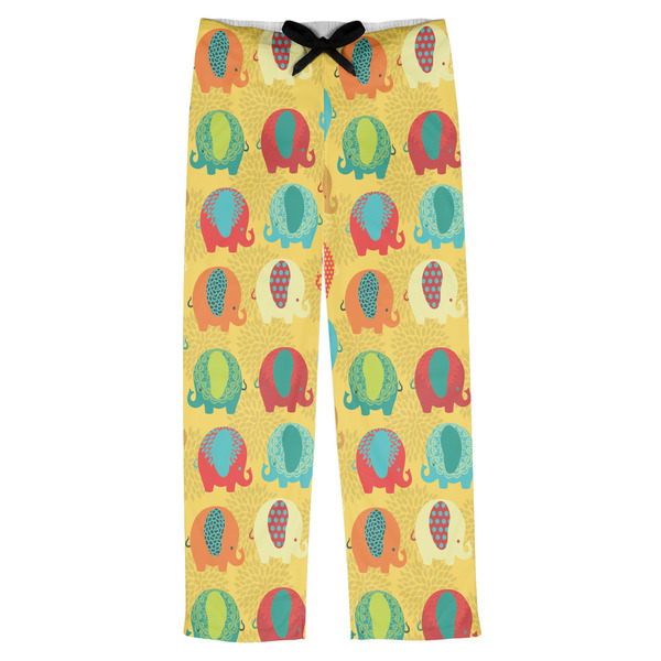 Custom Cute Elephants Mens Pajama Pants - XL