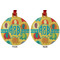 Cute Elephants Metal Ball Ornament - Front and Back
