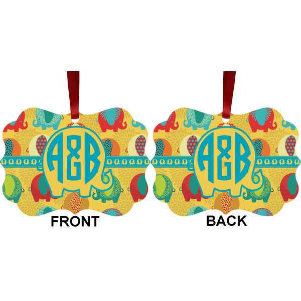 Cute Elephants Metal Benilux Ornament - Front and Back (APPROVAL)