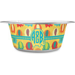 Cute Elephants Stainless Steel Dog Bowl (Personalized)