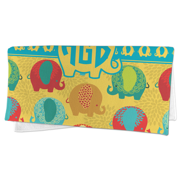 Cute Elephants Microfiber Dish Rag - FOLDED (half)