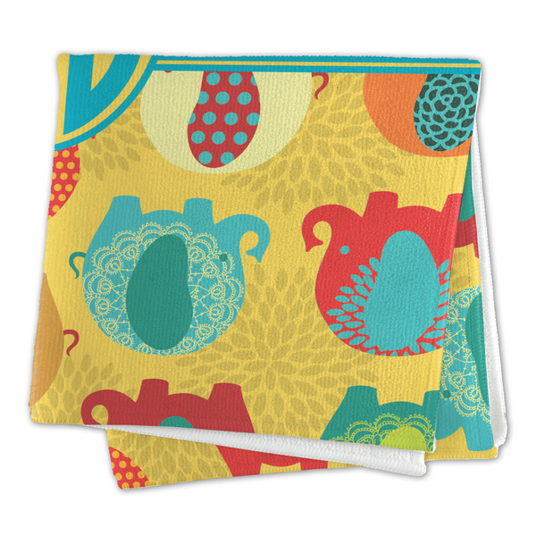 Cute Elephants Microfiber Dish Rag - FOLDED (square)