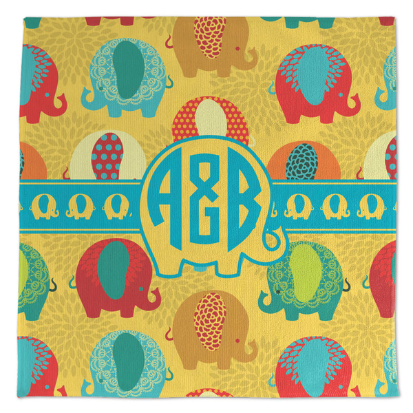 Custom Cute Elephants Microfiber Dish Towel (Personalized)