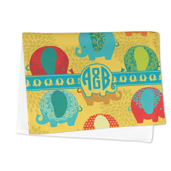 Cute Elephants Microfiber Dish Towel - FOLDED HALF