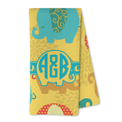 Cute Elephants Kitchen Towel - Microfiber (Personalized)