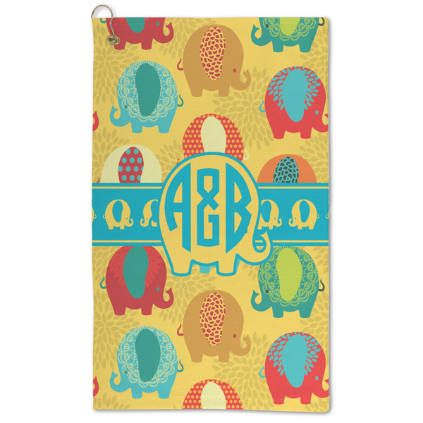 Custom Cute Elephants Microfiber Golf Towel (Personalized)