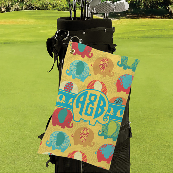 Cute Elephants Microfiber Golf Towels - Small - LIFESTYLE