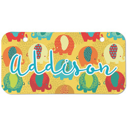 Cute Elephants Mini/Bicycle License Plate (2 Holes) (Personalized)