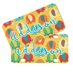 Cute Elephants Mini/Bicycle License Plates (Personalized)