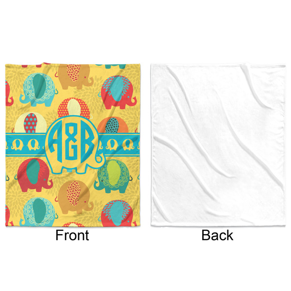 Cute Elephants Minky Blanket - 50"x60" - Single Sided - Front & Back