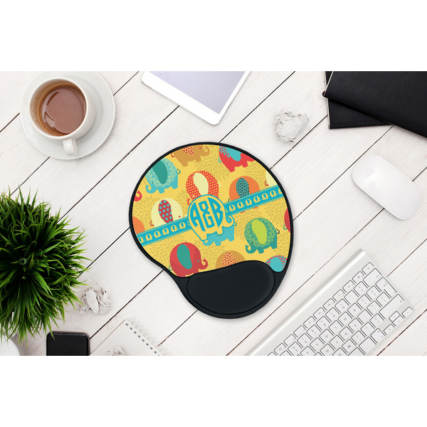 Cute Elephants Mouse Pad with Wrist Rest - LIFESYTLE 1