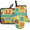 Cute Elephants Right Oven Mitt & Pot Holder Set w/ Couple's Names