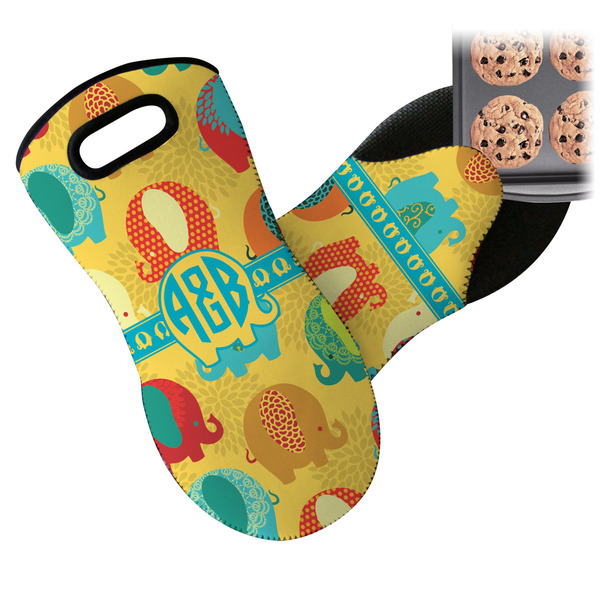 Cute Elephants Neoprene Oven Mitt